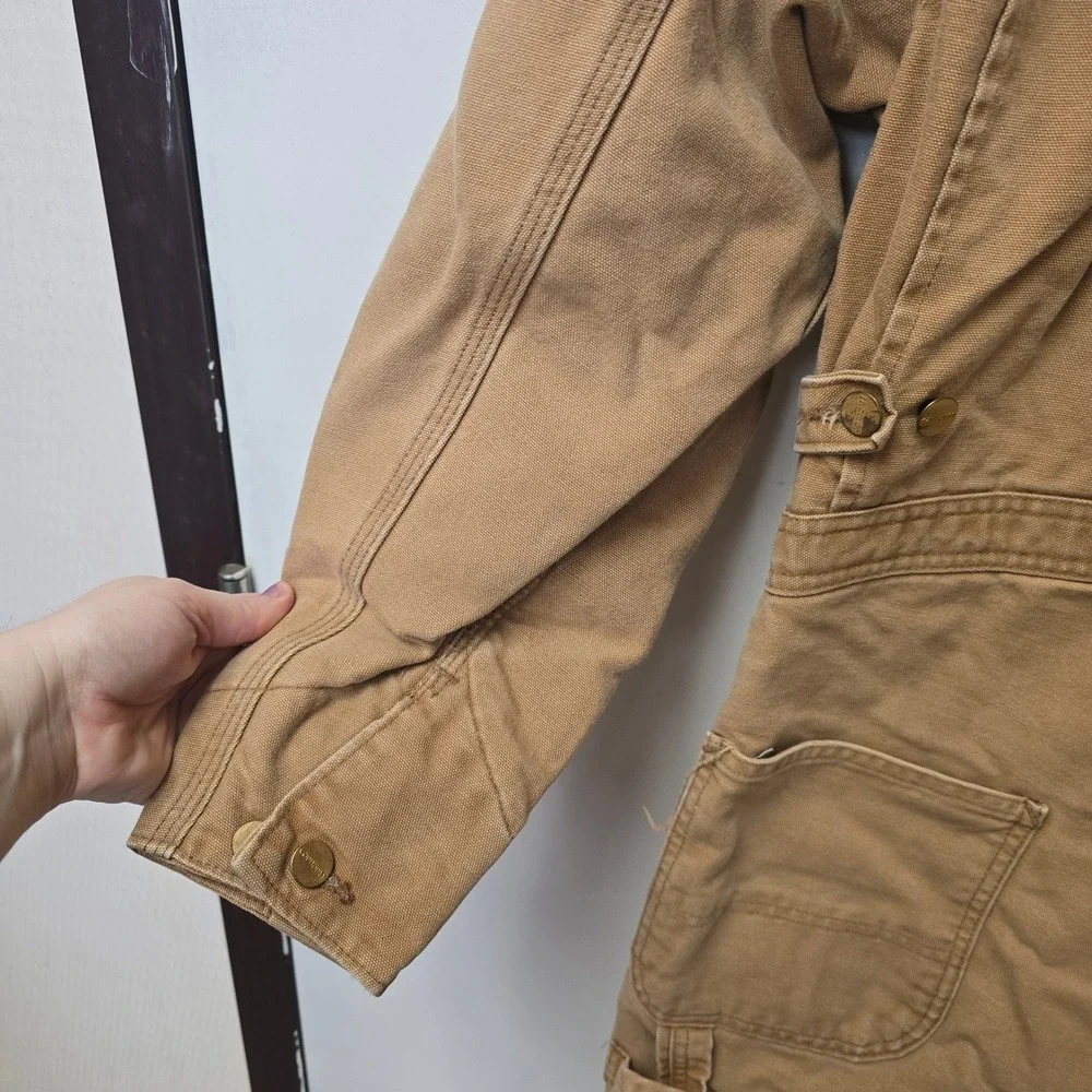 Vintage Carhartt X01 BRN Duck Canvas Insulated Coveralls Mens 40 Short Brown USA